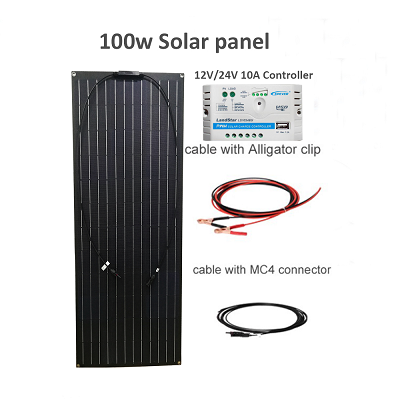 Off-Grid-Solarpanel-System 100-W-Solarpanel-Kits Tragbare Verwendung für Kühlschrank-TV-LED